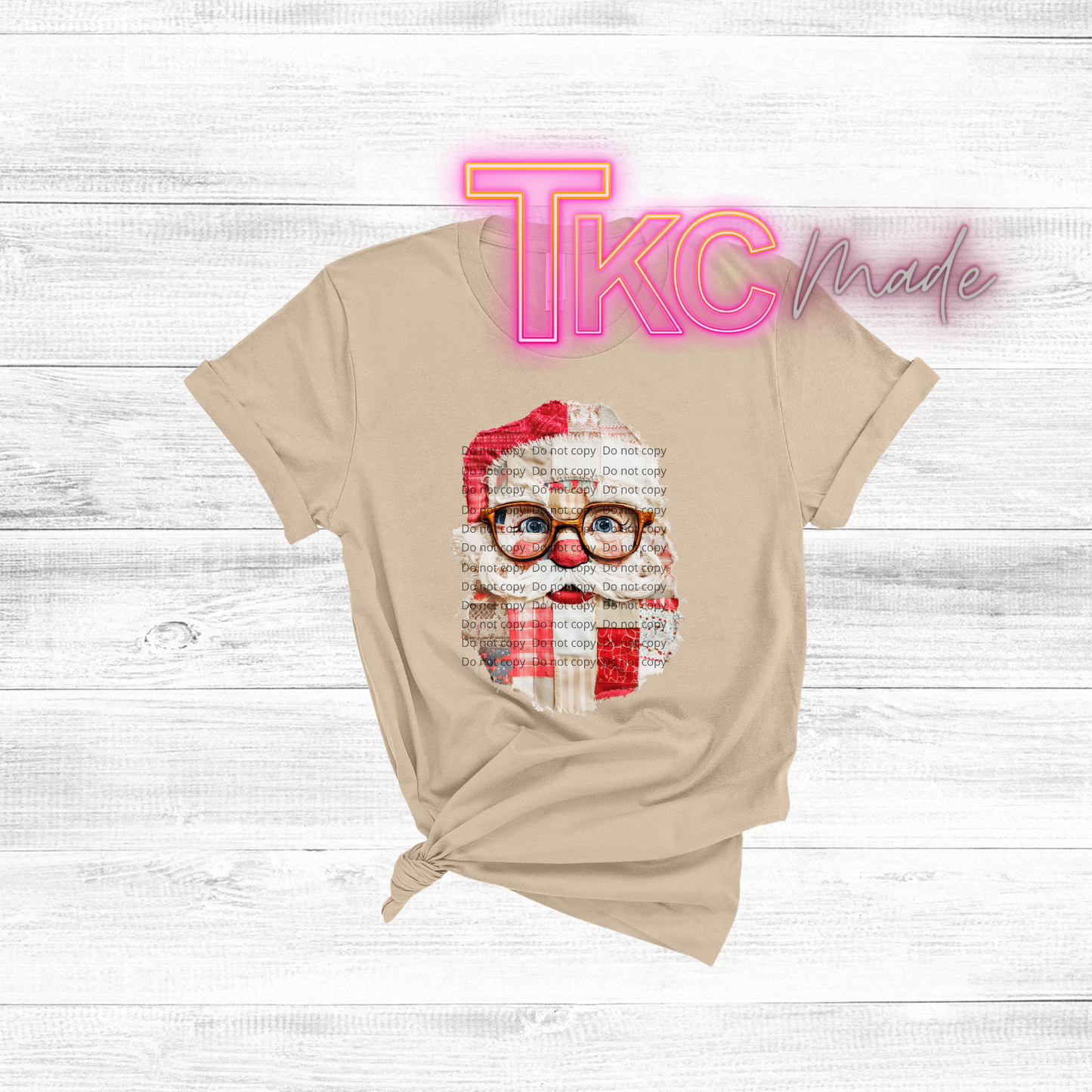 Faux patchwork Santa