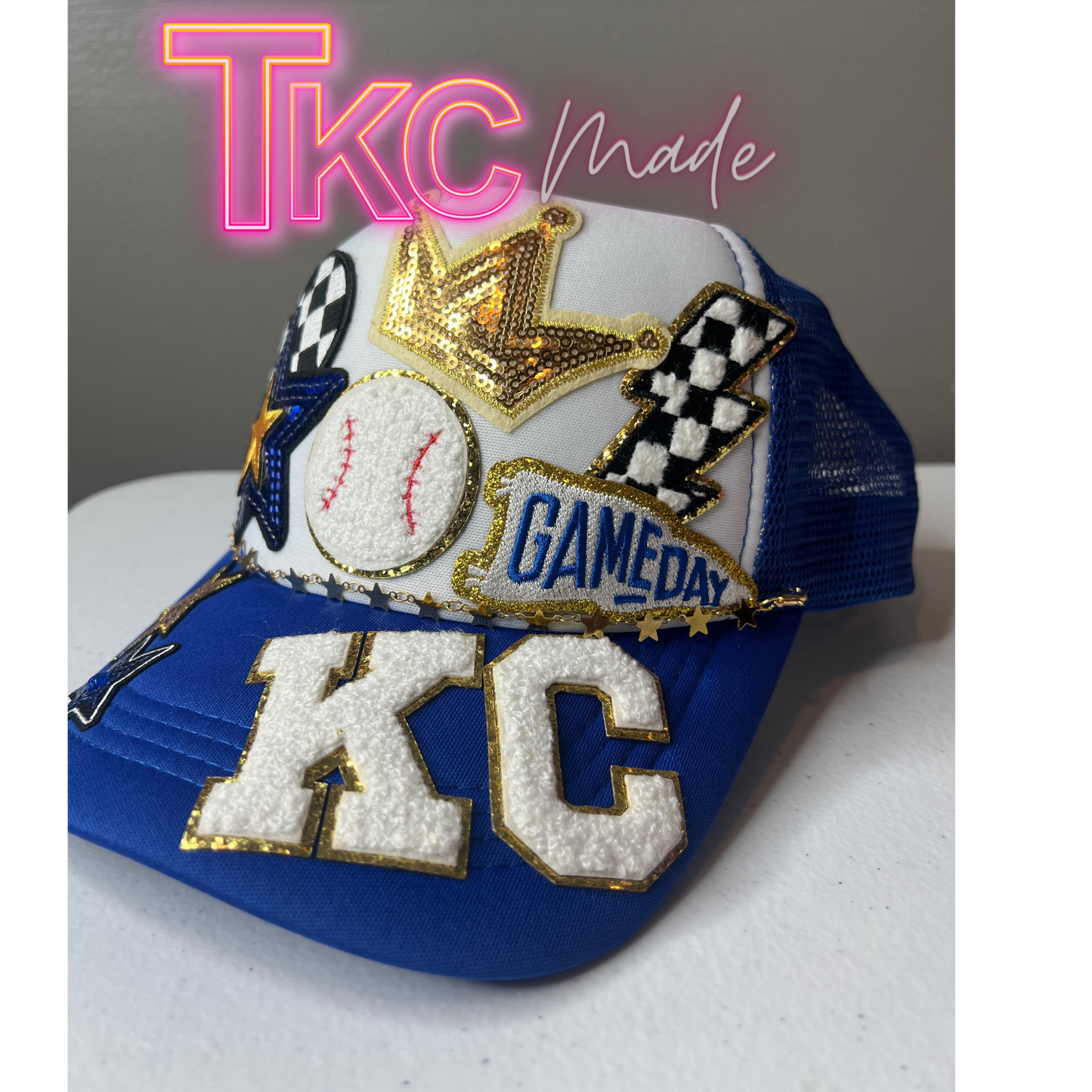 KC baseball checkered hat
