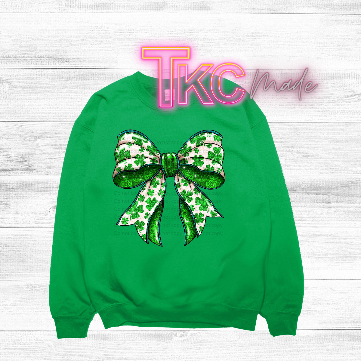 Glitter faux clover bow