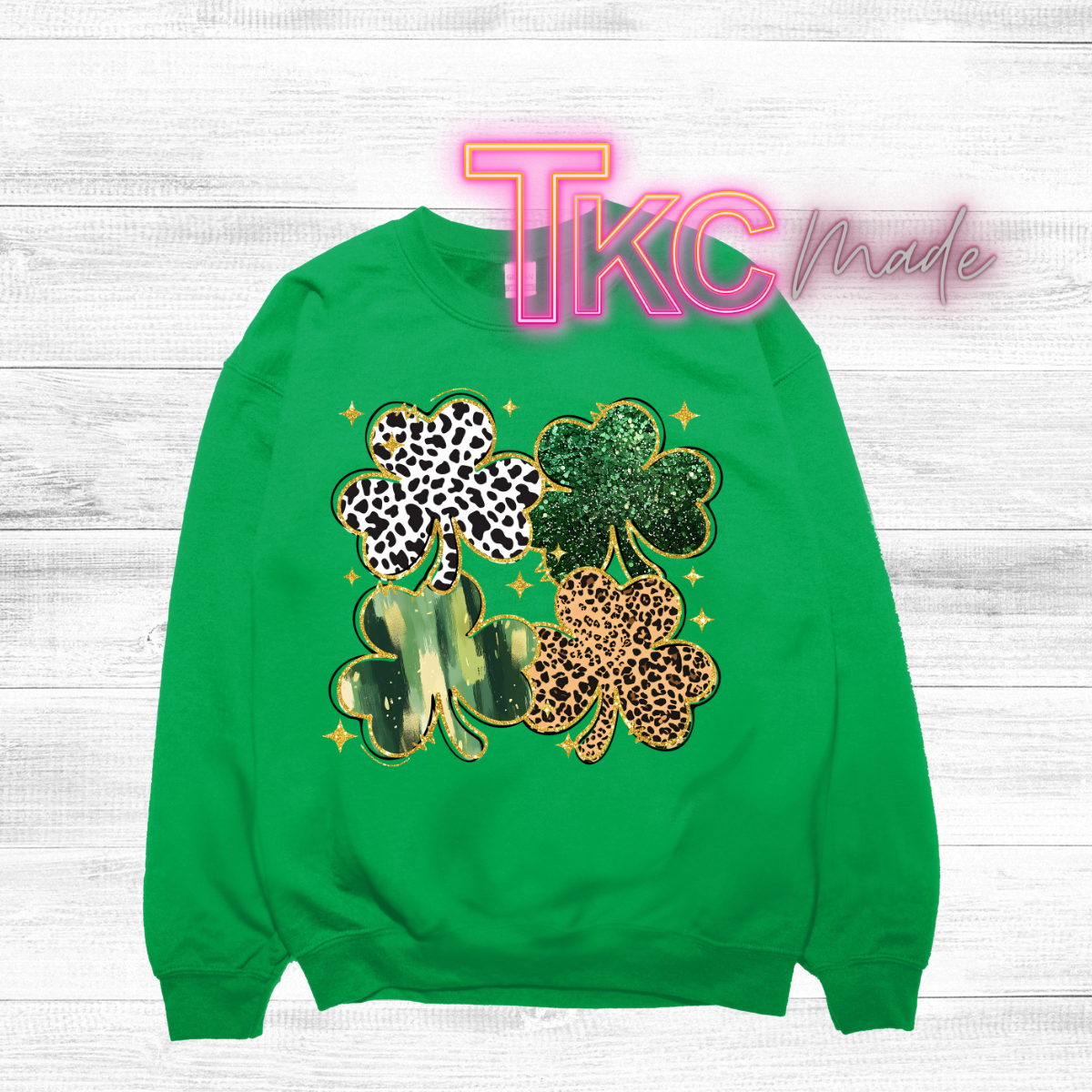 leopard glitter clovers