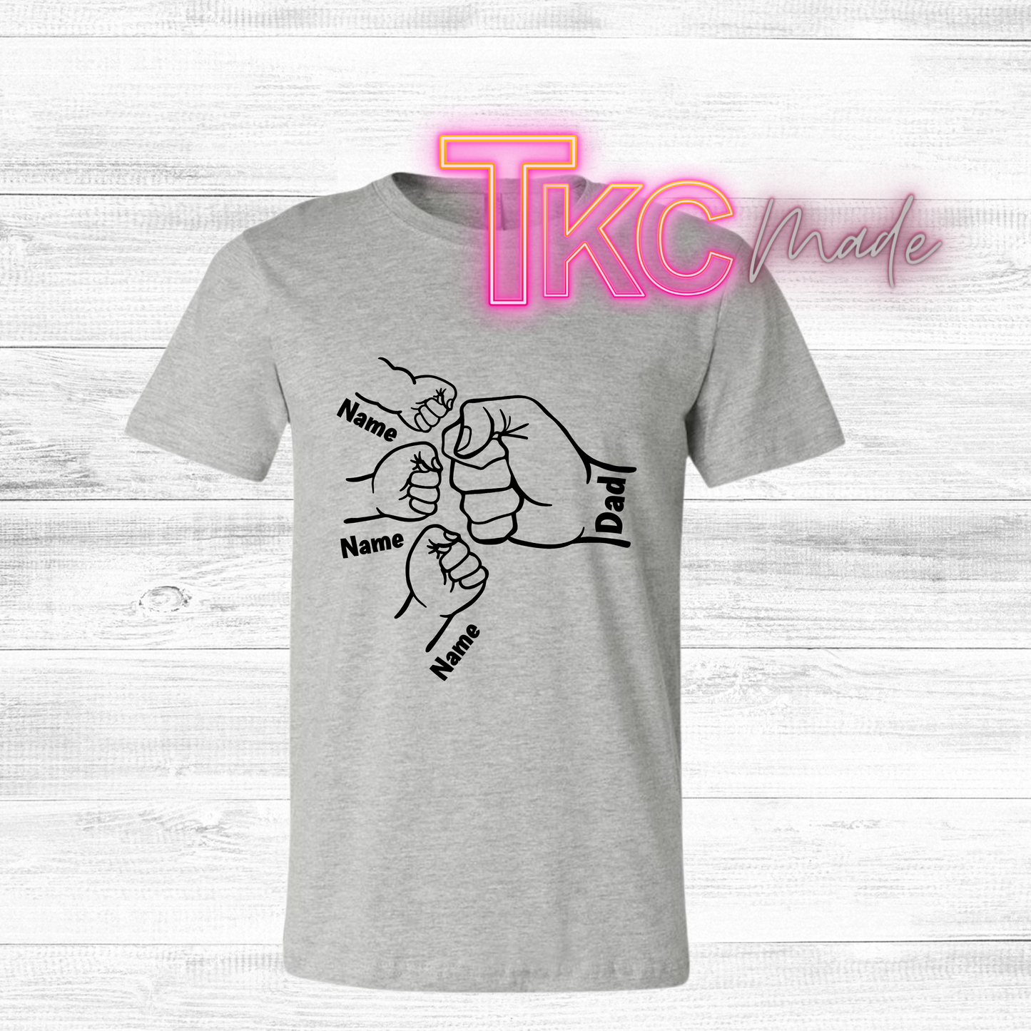 Custom fist with names - choose name in place of dad and up to 6 names