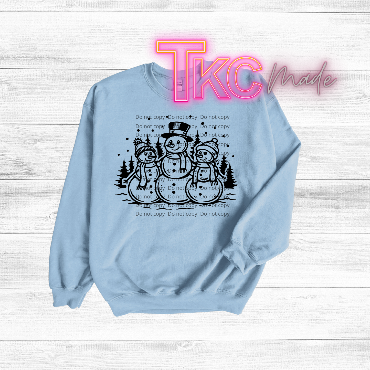Snowmen available in black or white for the design