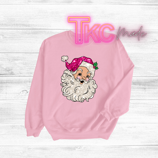 Pink Glitter Santa