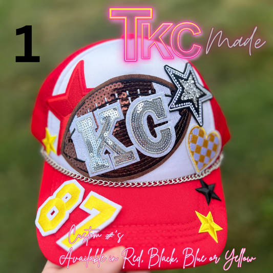 KC Custom Football hats *Pick your favorite players number*