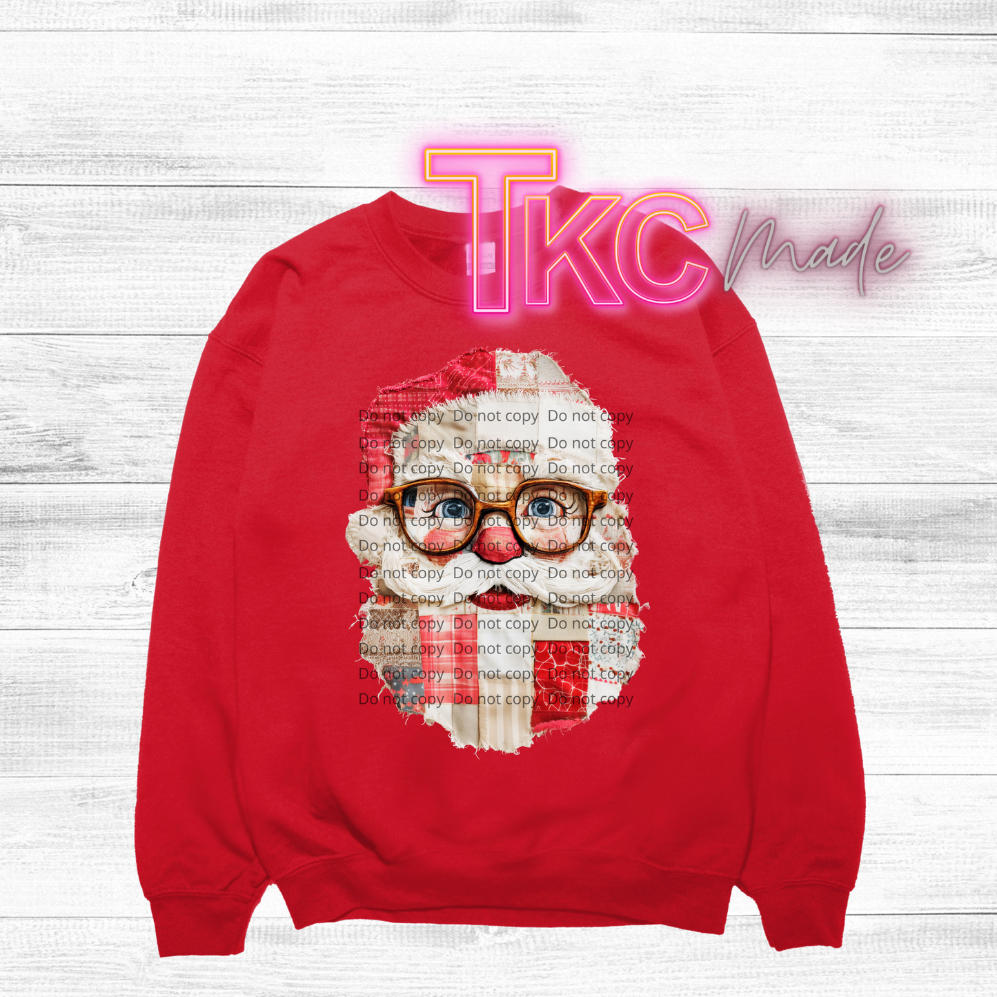 Faux patchwork Santa