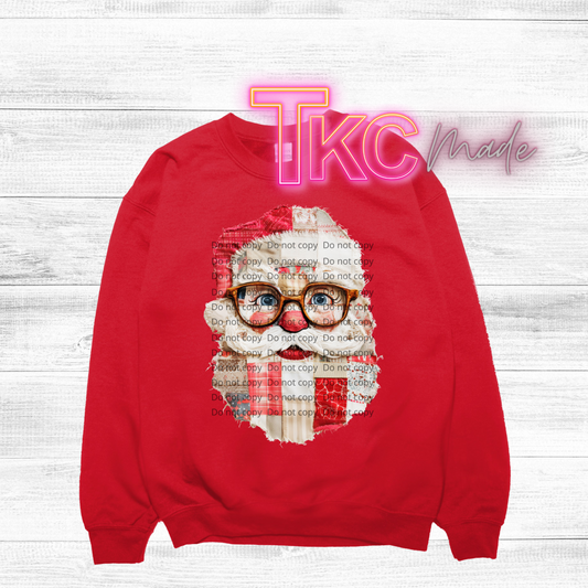 Faux patchwork Santa