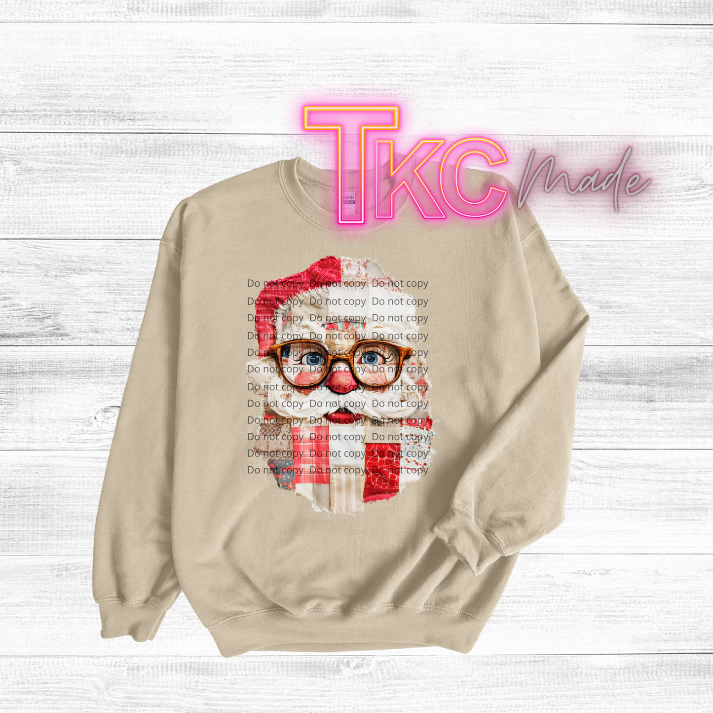 Faux patchwork Santa