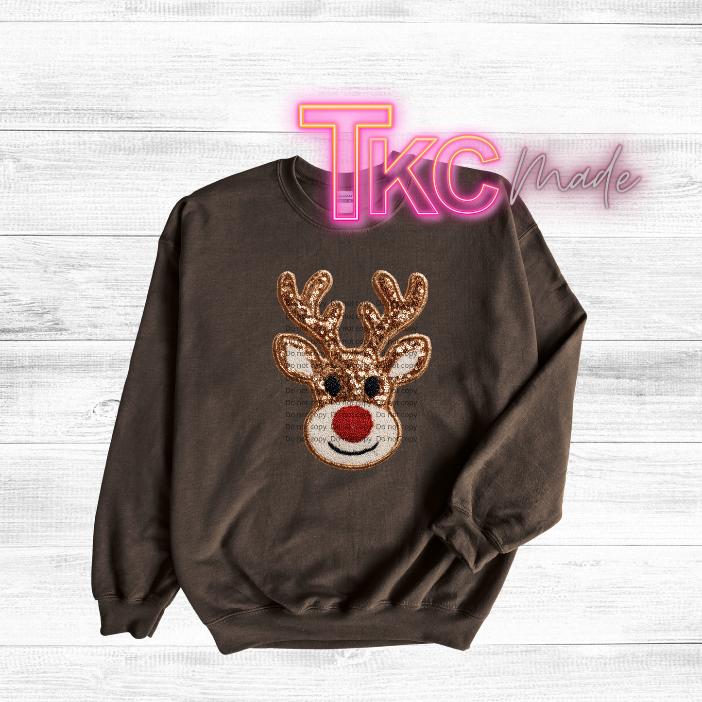 Reindeer faux sequin patch