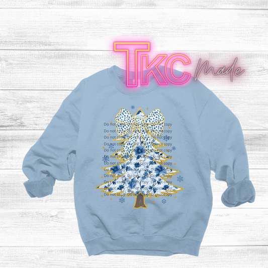 Coquette blue Christmas tree