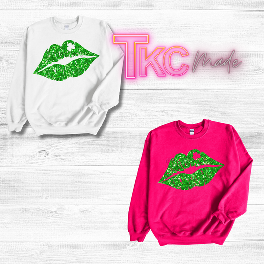 Glitter Green Lips St. Patrick's Day