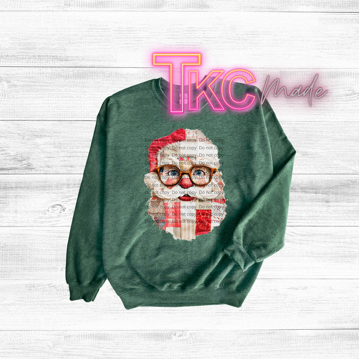 Faux patchwork Santa