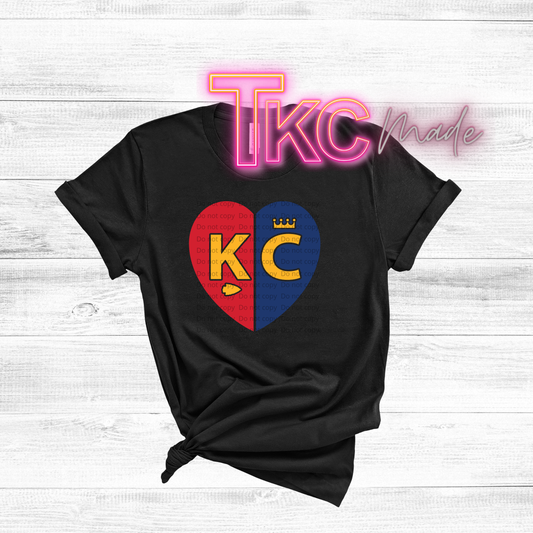 KC Football & Baseball heart