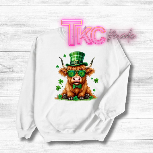 Highland cow St. Patrick's Day