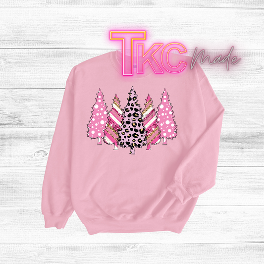 Pink Leopard Christmas Trees