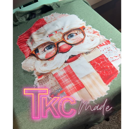 Faux patchwork Santa