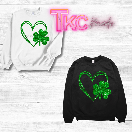 Glitter shamrock heart