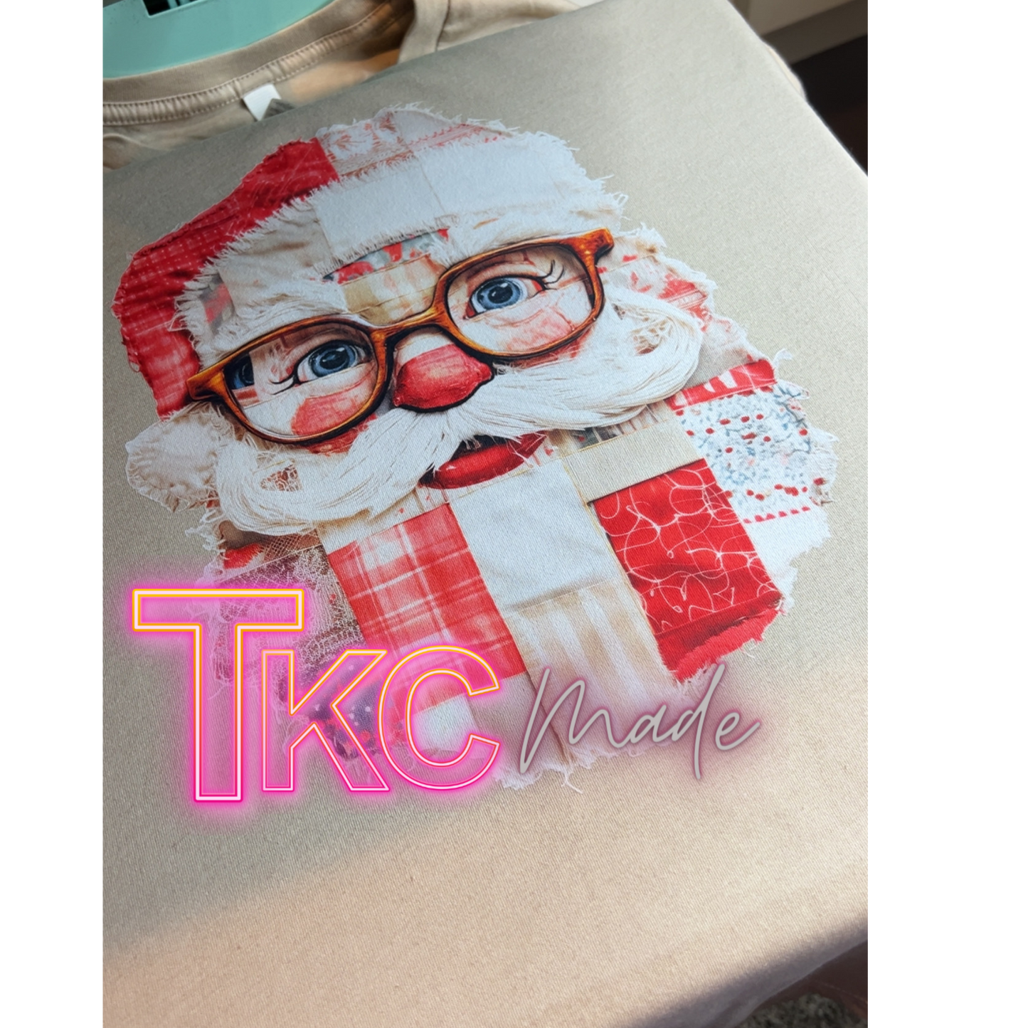 Faux patchwork Santa