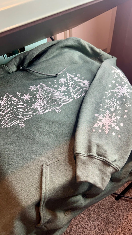 Tree's and snow Black or white color available