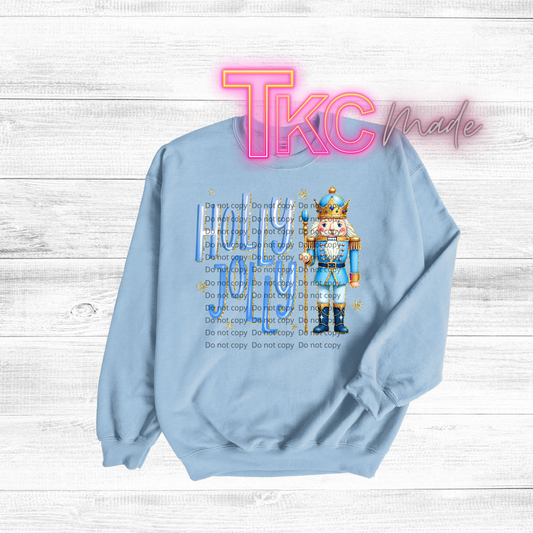 Holly Jolly blue Nutcracker