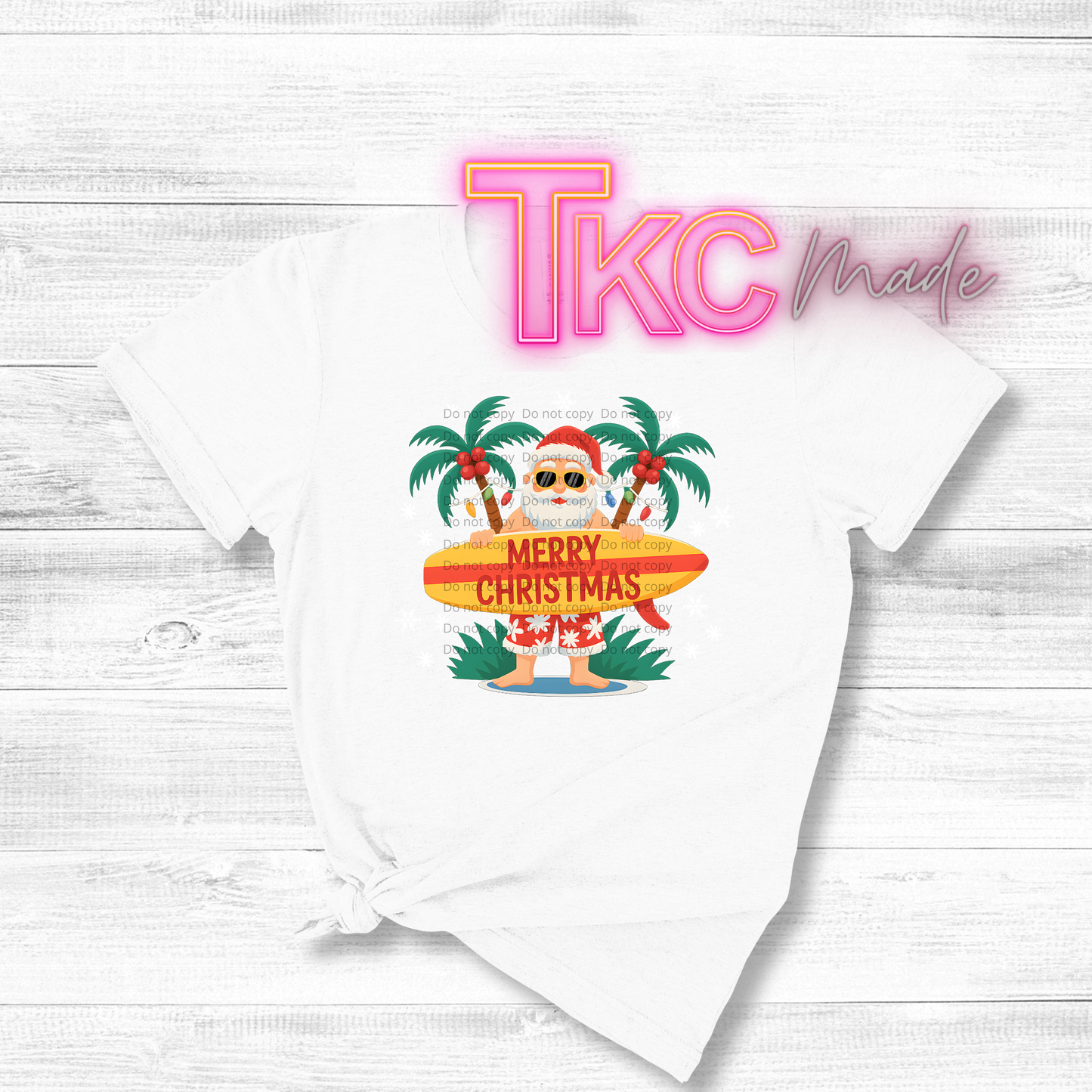 Tropical Santa matching family Christmas