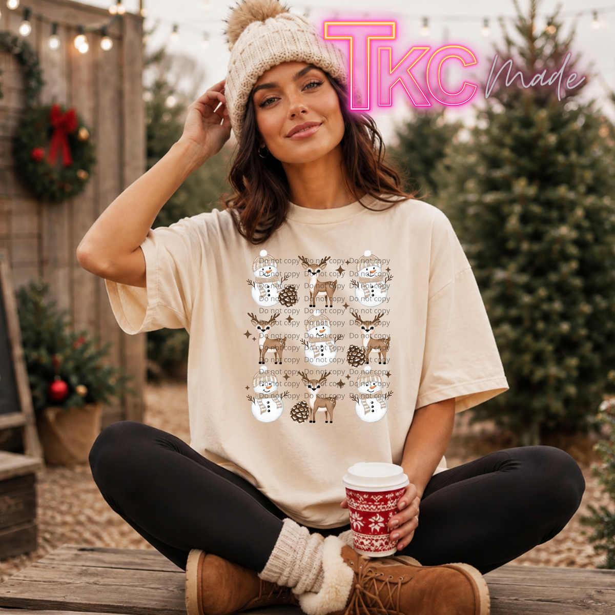 Snowman & deer