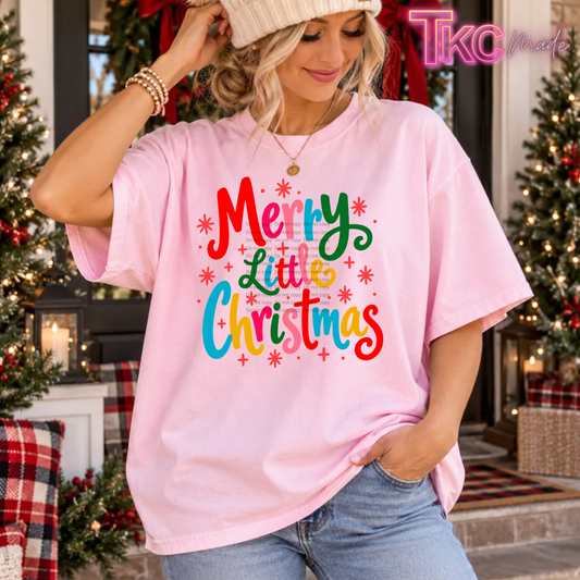 Merry little christmas colorful