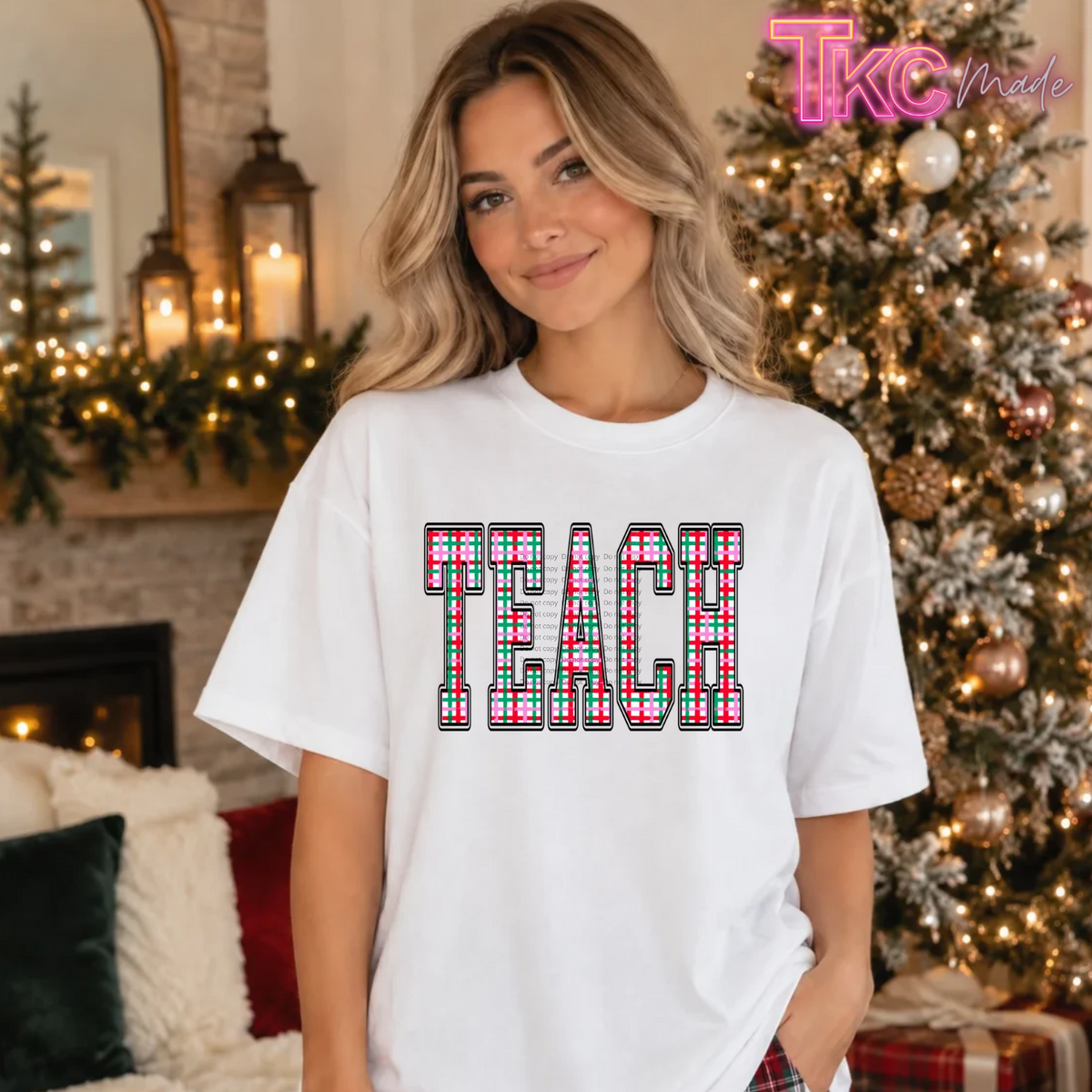 Christmas Plaid Teach