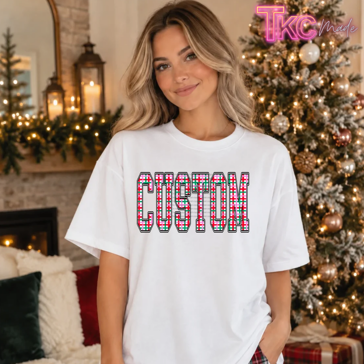 Christmas Plaid Custom straight name