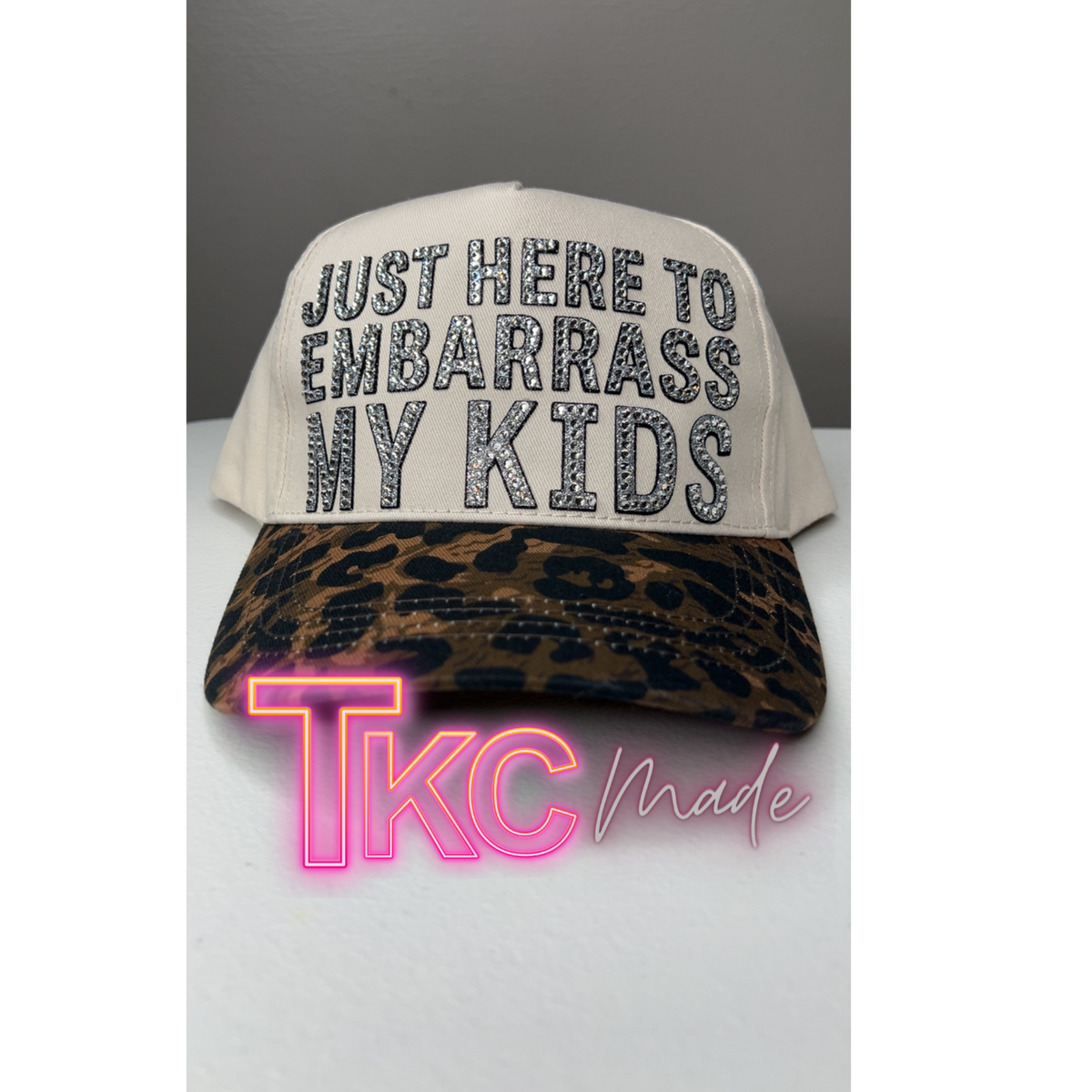 Just here to embarrass my kids bling hat