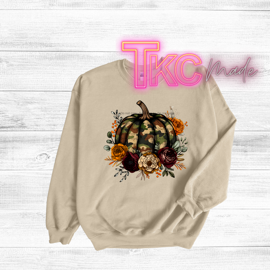 Floral camo girly pumpkin