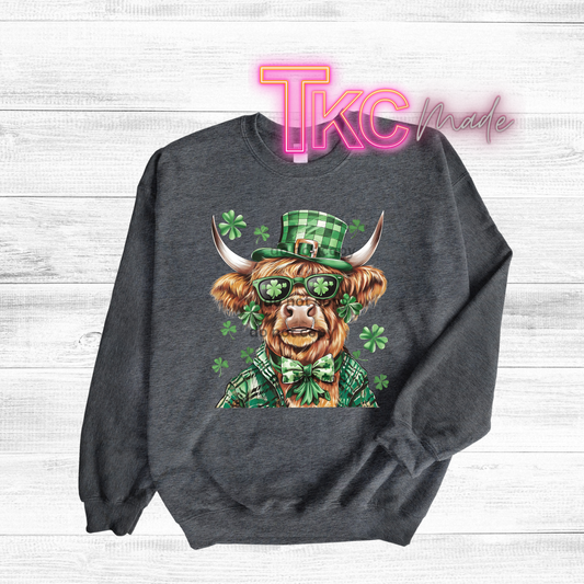 St. Patrick's Day Highland cow