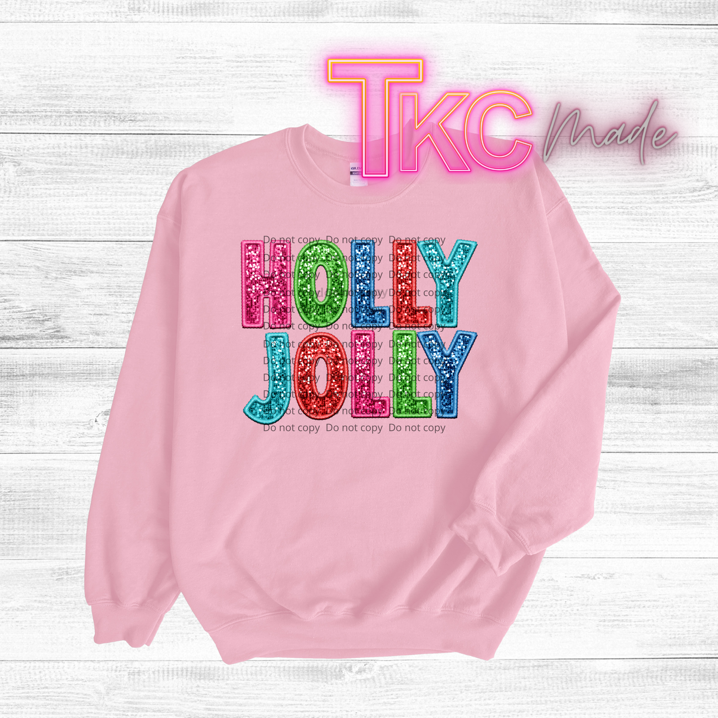 Holly Jolly faux glitter