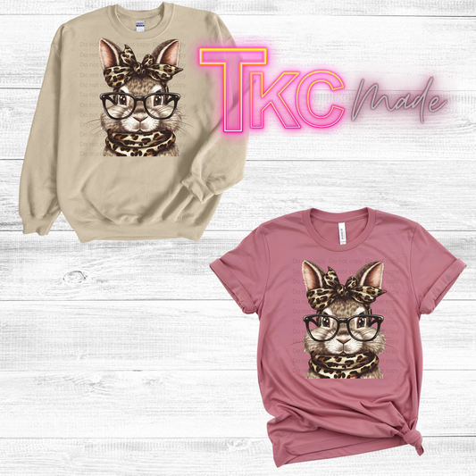 Leopard Bunny with glasses