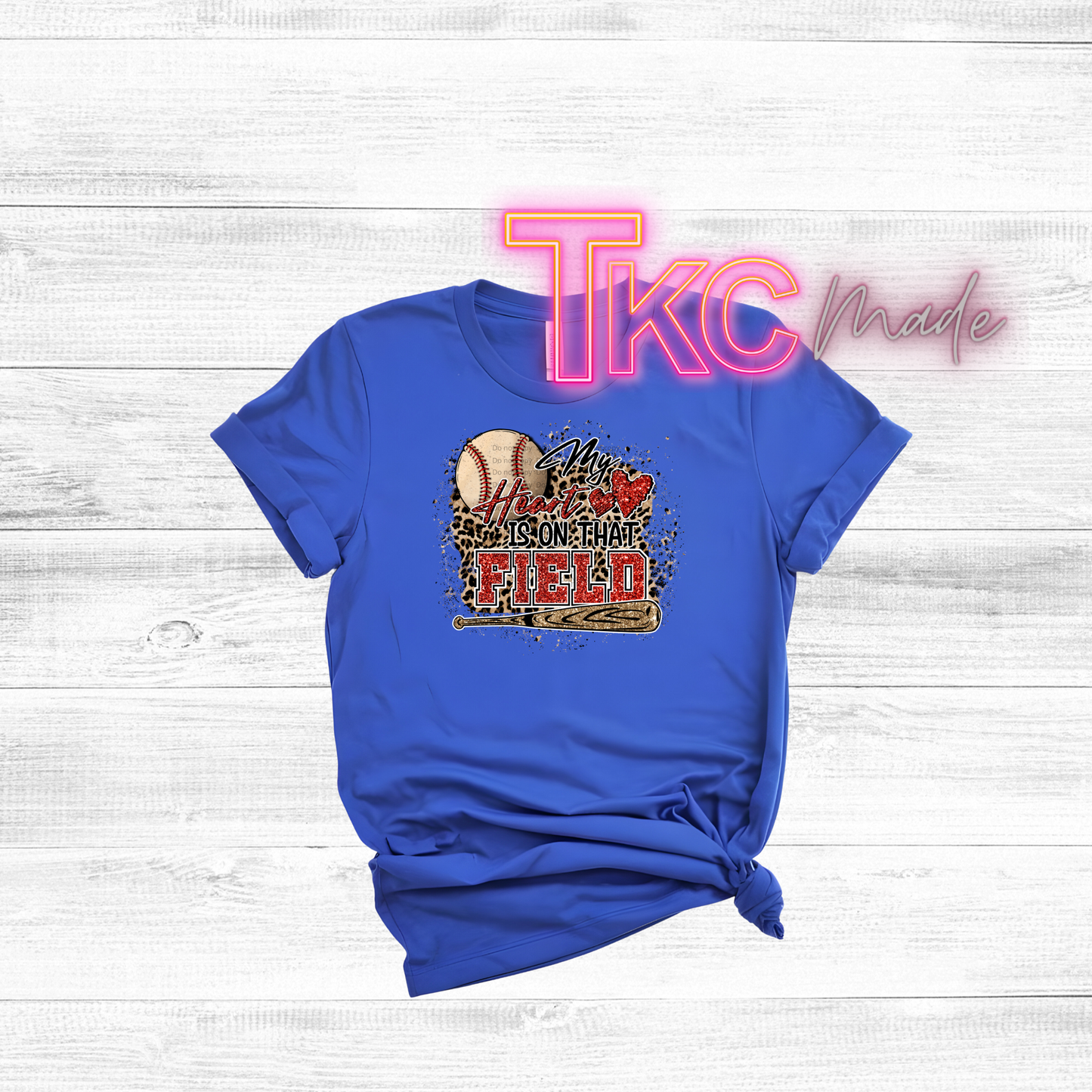 Baseball leopard my heart is on that field