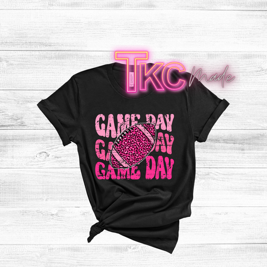 Game Day Pink Out football leopard print