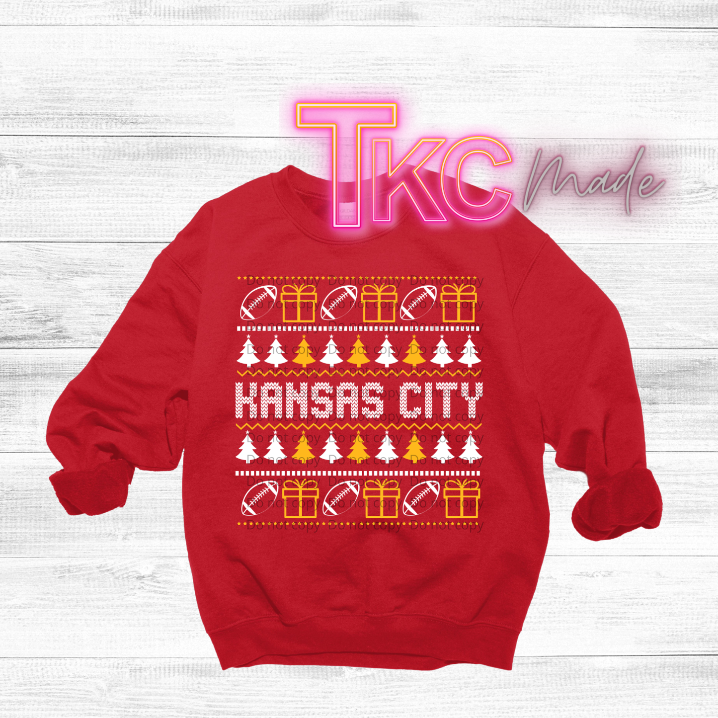 Kansas City Ugly Christmas sweater Yellow & white