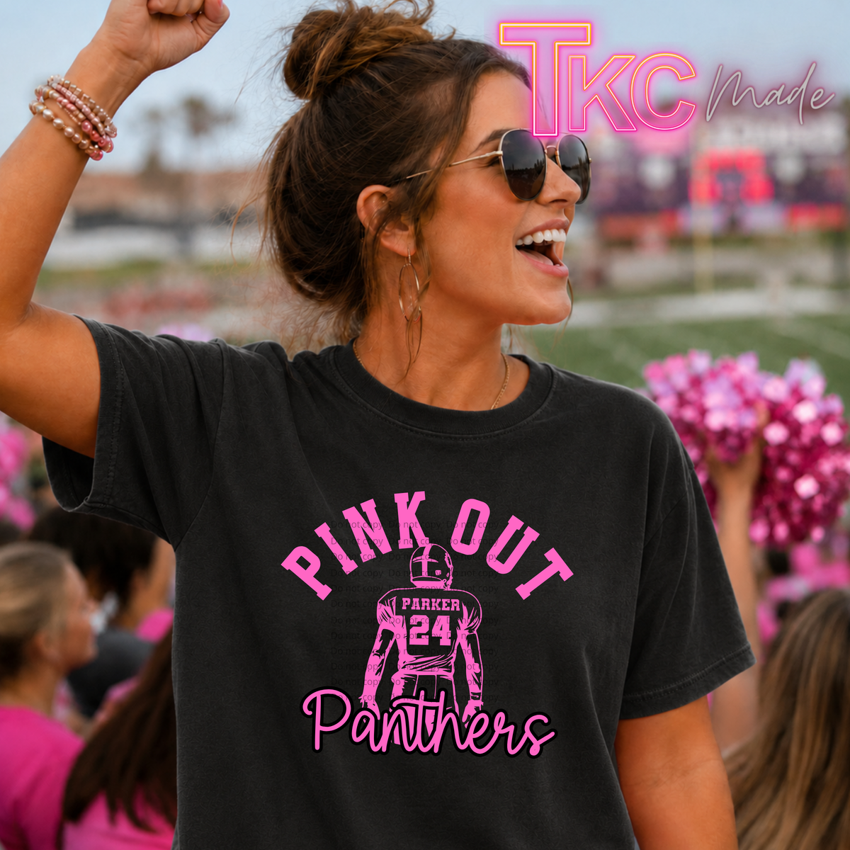 Panthers PINK OUT football player