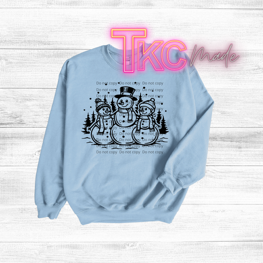 Snowmen available in black or white for the design