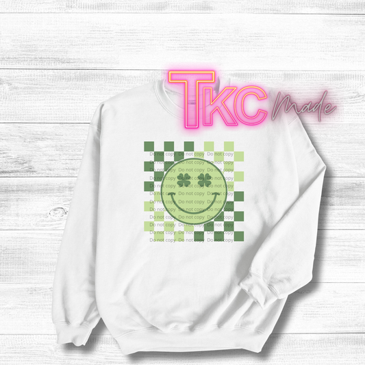 St. Patrick's checkered smiley