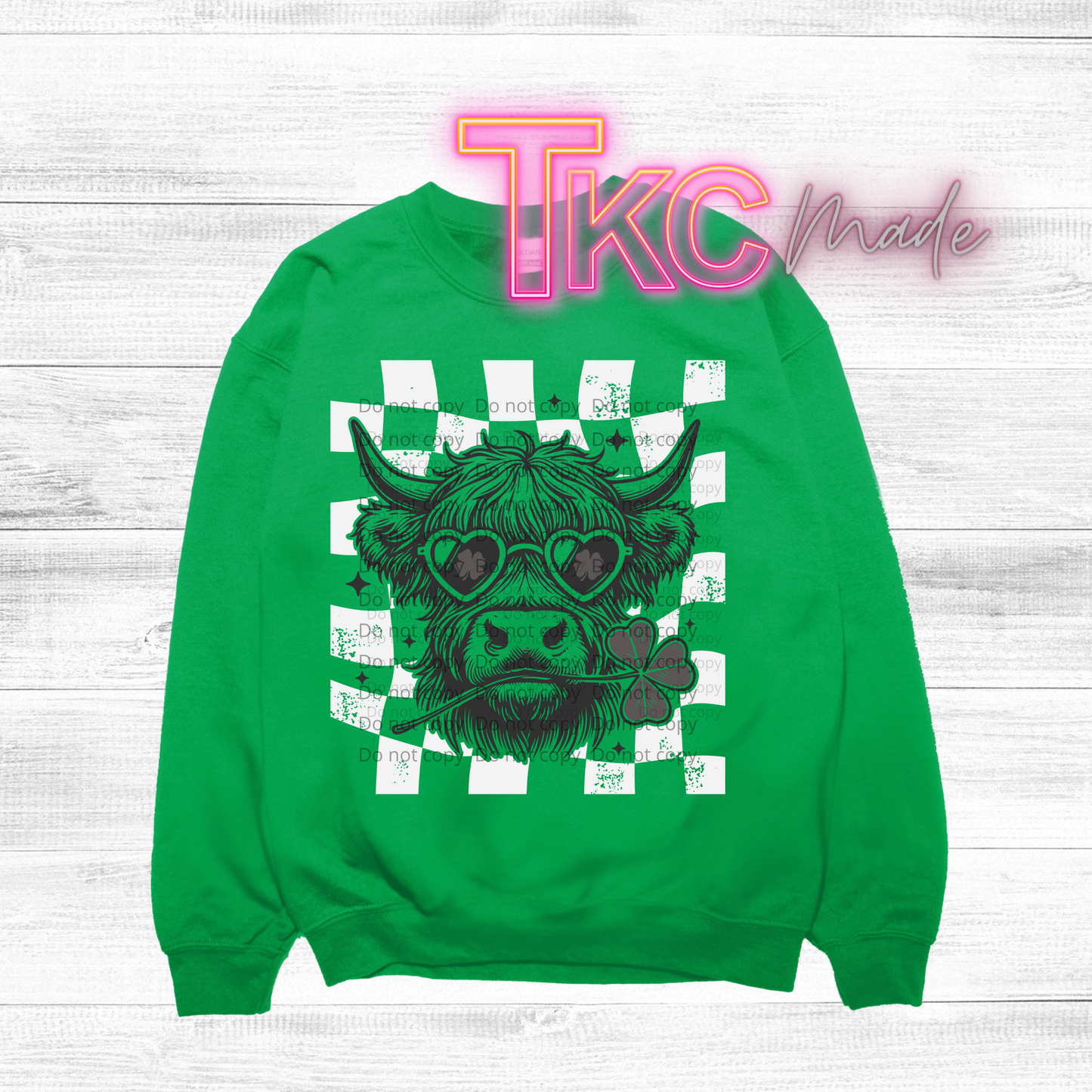 Checkered highland cow