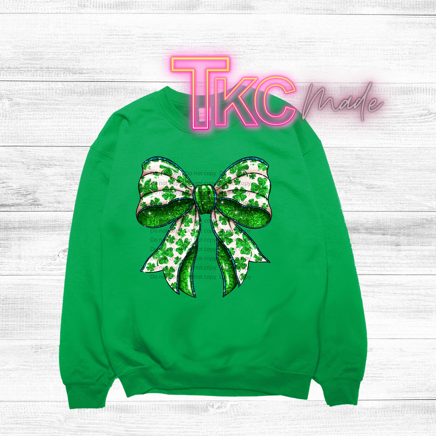 Glitter faux clover bow