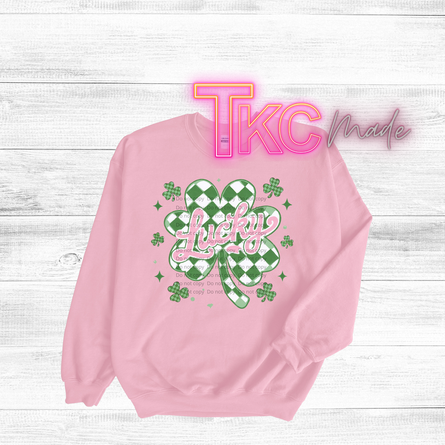 Retro Lucky clover in pink