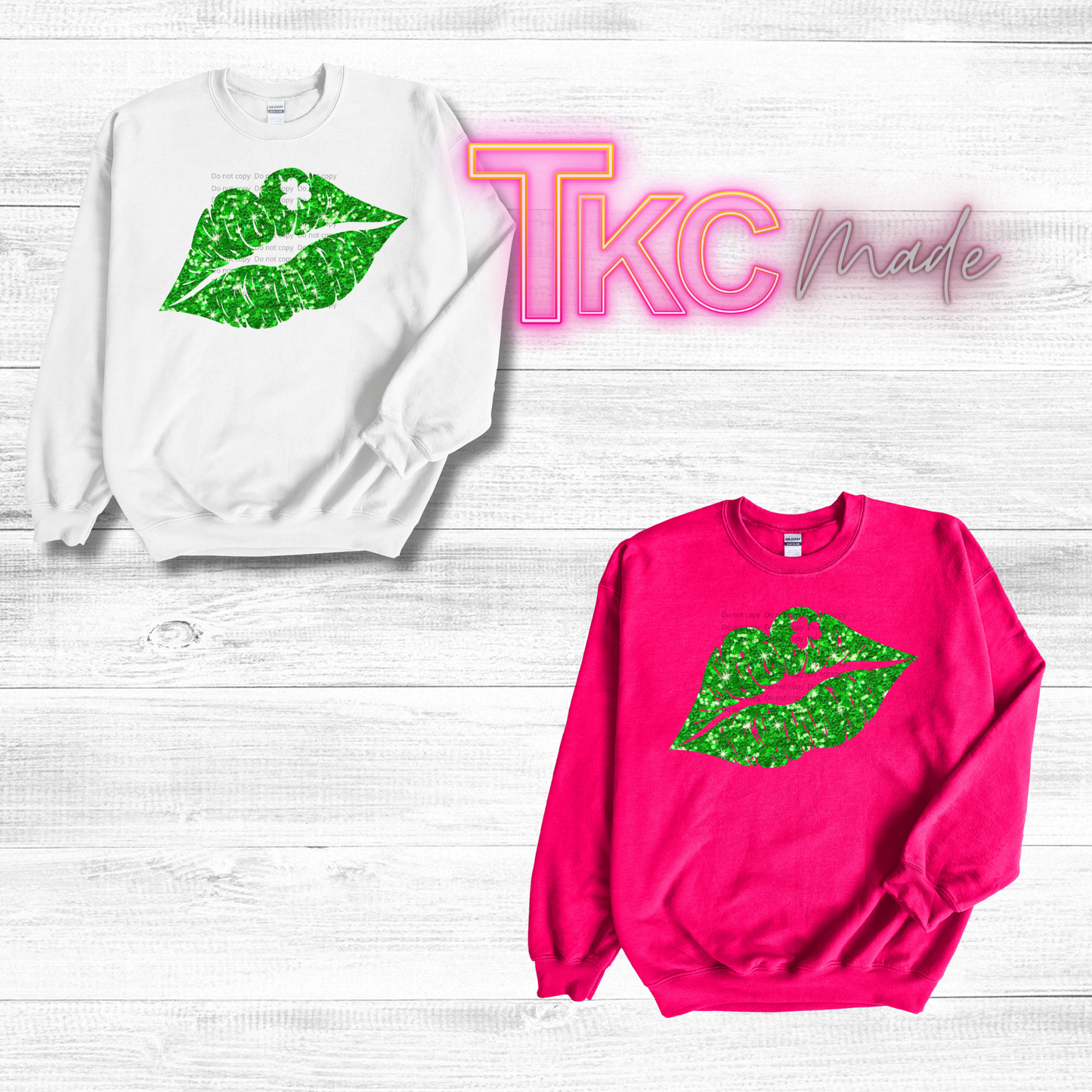 Glitter Green Lips St. Patrick's Day