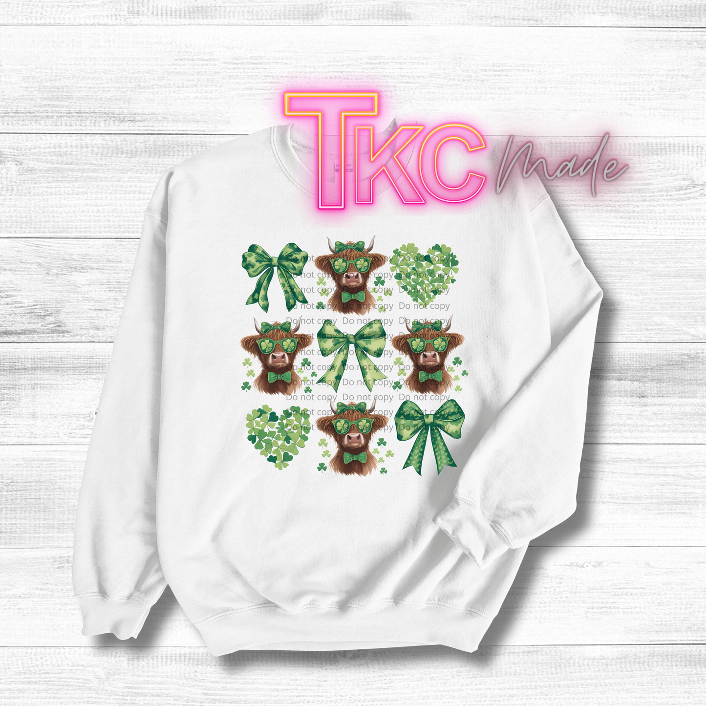 Highland cow coquette St. Patrick's Day