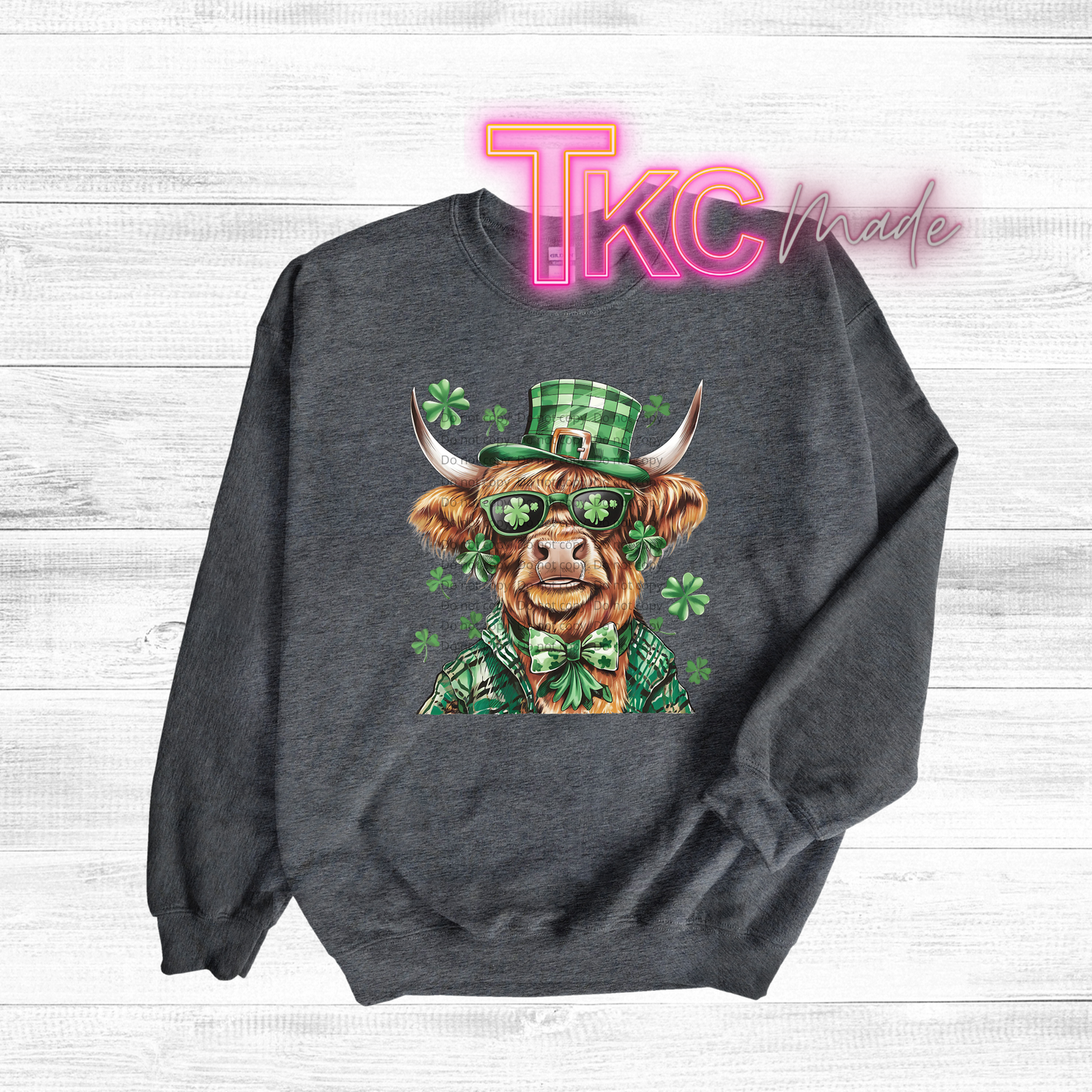 St. Patrick's Day Highland cow