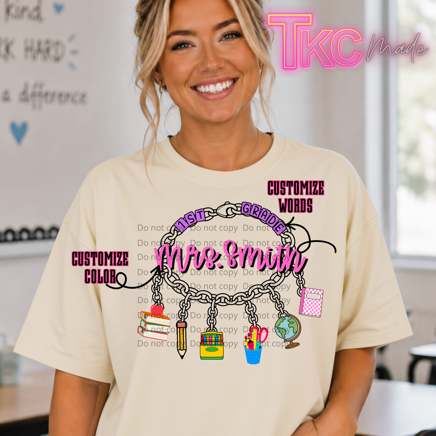 custom Mrs. teacher bracelet