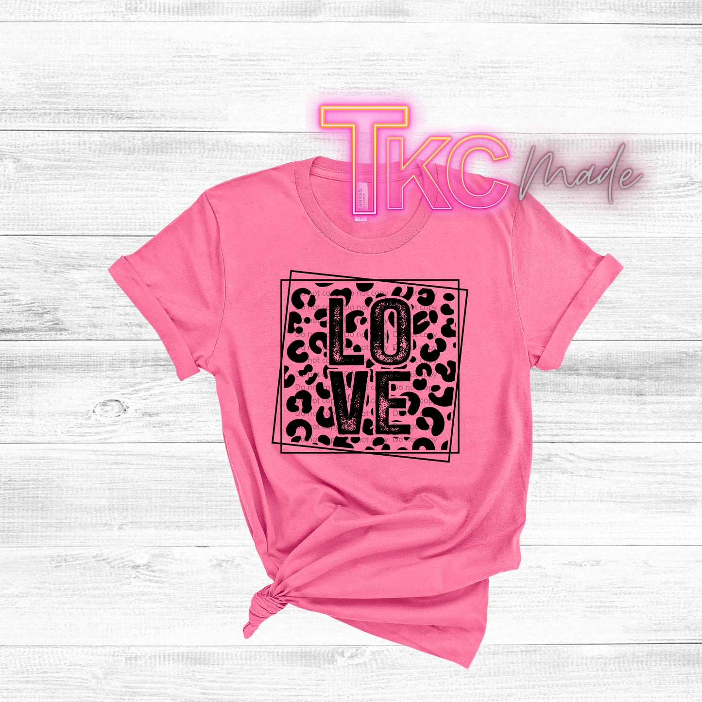 Leopard Print LOVE in black