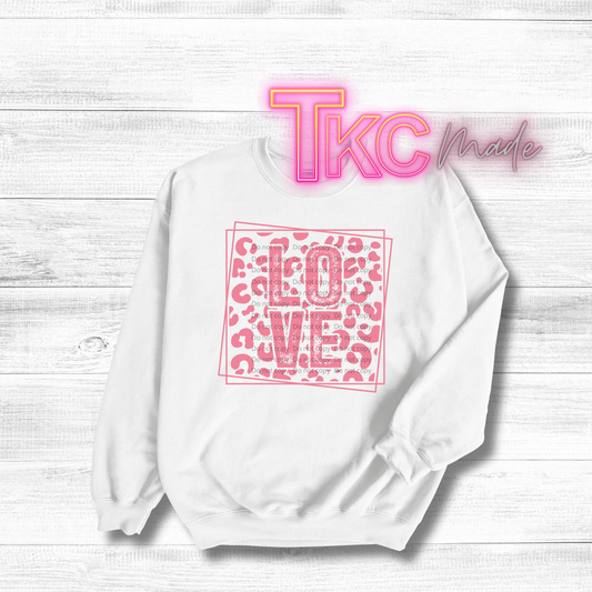 Leopard Print LOVE in pink