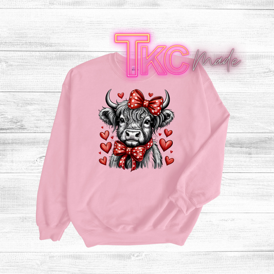 highland cow valentine heart