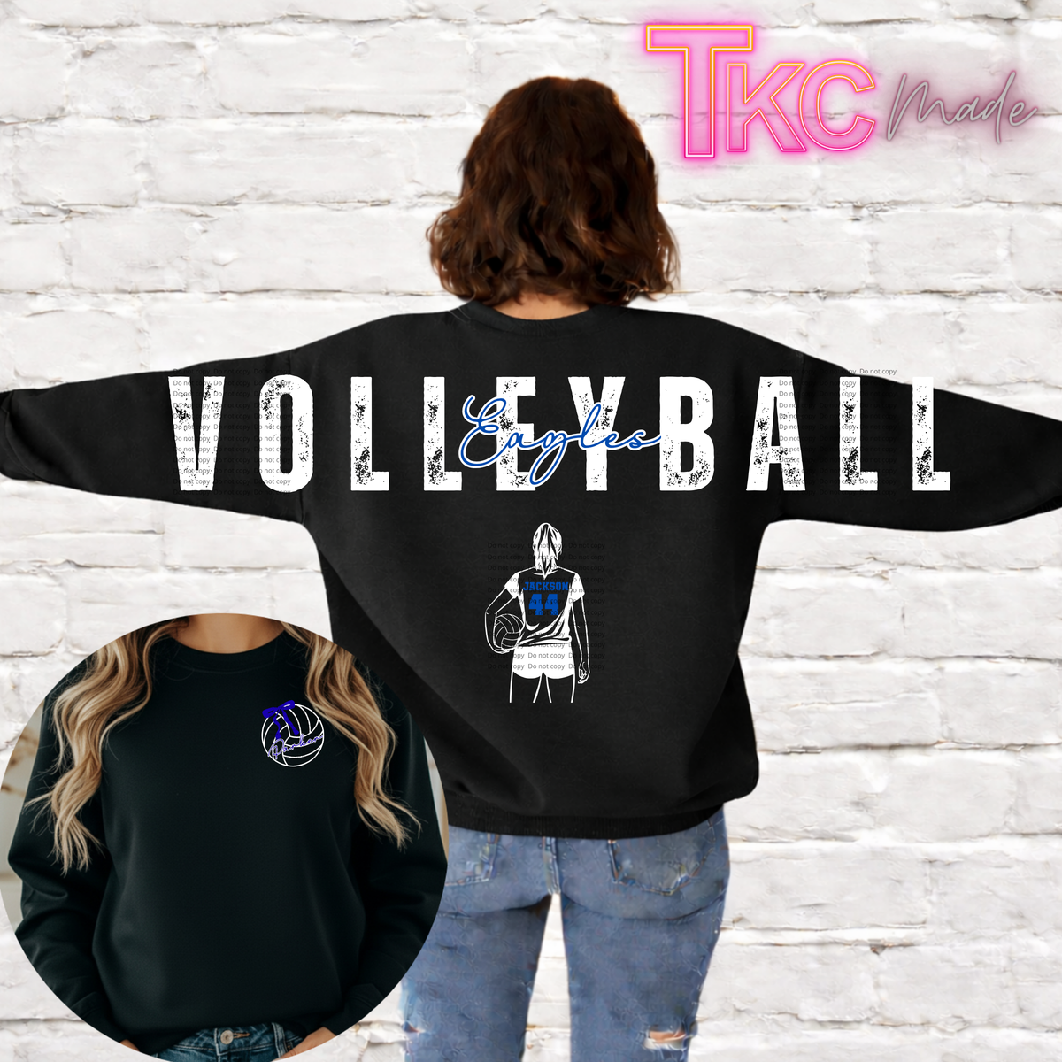 Volleyball custom Oversize words